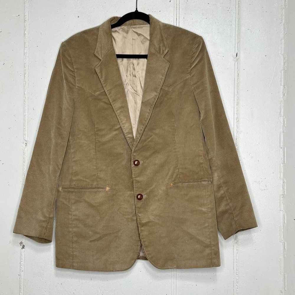 Vintage Lee‎ Corduroy Western Jacket Blazer • Two-Button • Mens 42R Made In USA